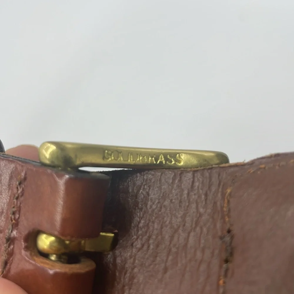 Tropical Bird Patterned Leather Belt with Solid Brass Buckle